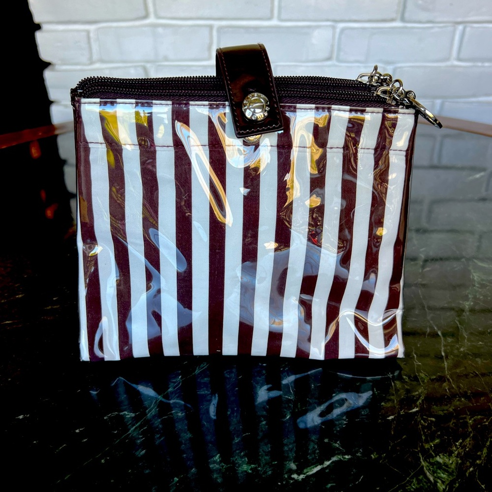 HENRI BENDEL Cosmetics Case 2 compartments 
Size: 8" x 6" x 3"